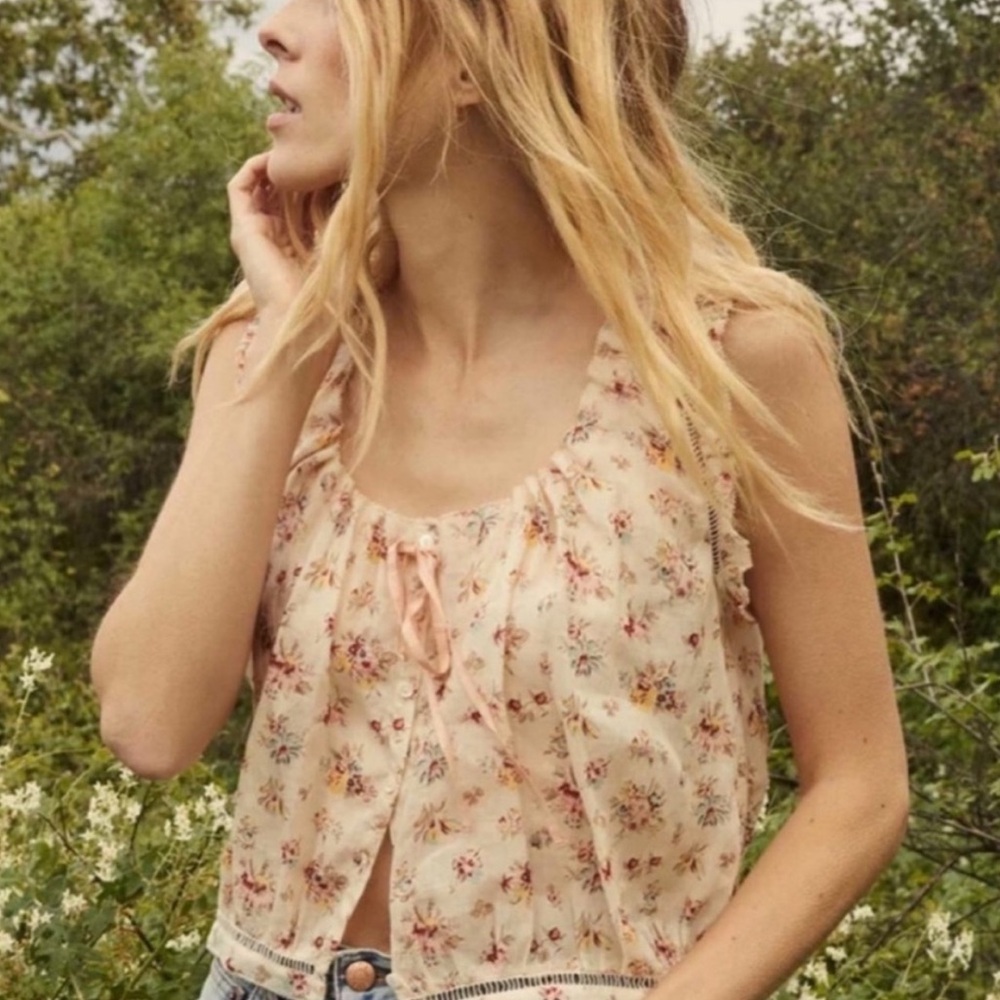 DÔEN Traveler Top, Tuileries Blooms Blouse, XS